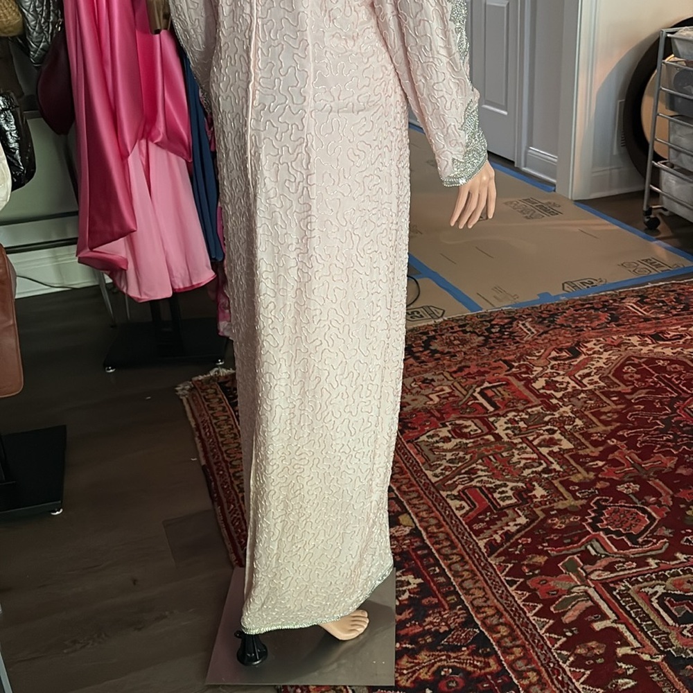 ✨ Vintage Silk Beaded Sequin Gown – Fantasy of Sister Max for SAMAGH, Size 12 - Picture 15 of 16